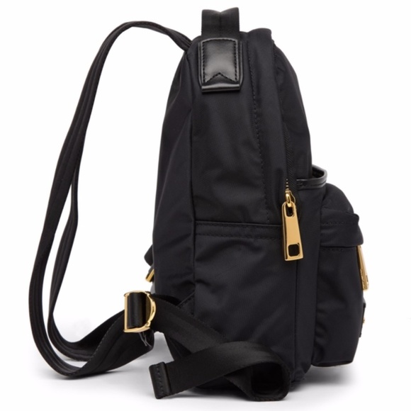 Marc Jacobs Mini Varsity Nylon Backpack Black Gold - Picture 2 of 8